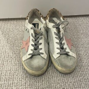Golden Goose with pink star and leopards back